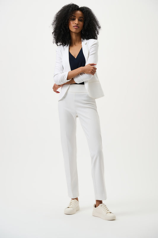 Pantaloni in jersey slim classico sartoriale - Bianco o Mastice