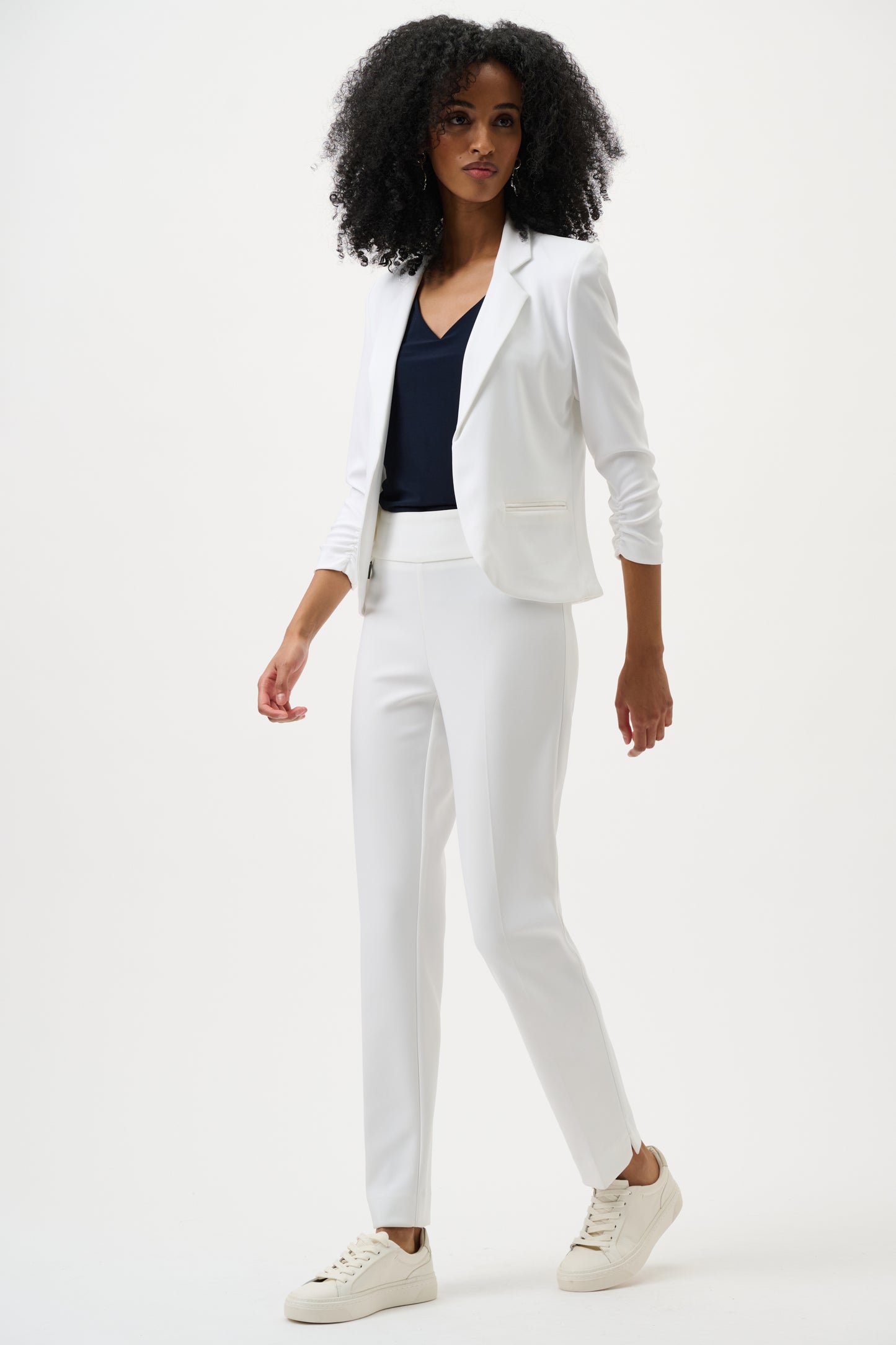 Pantaloni in jersey slim classico sartoriale - Bianco o Mastice