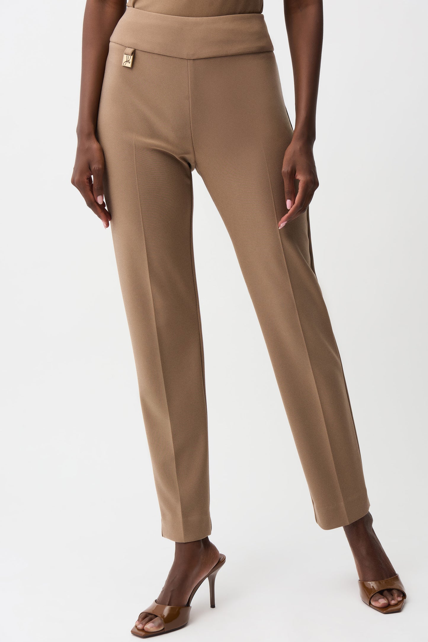 Classic slim tailored trousers - Camel