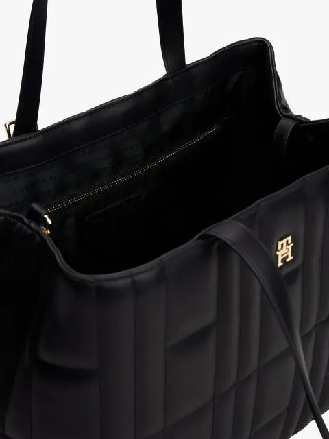 Borsa tote nera trapuntata