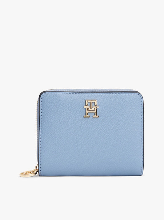 Portafogli piccolo celeste con monogramma TH
