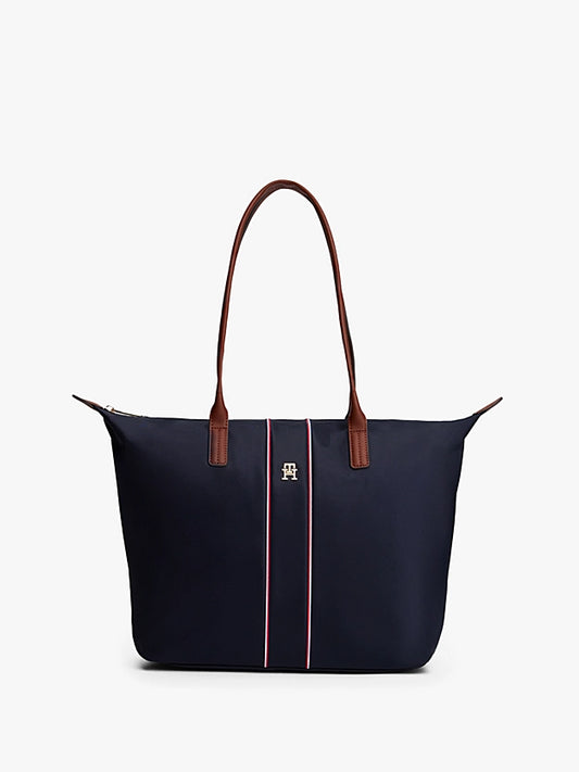 Borsa Shopper Tote Blu Corporate con monogramma TH
