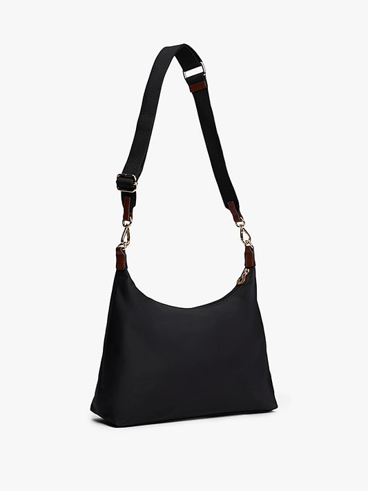 Borsa nera a tracolla in nylon