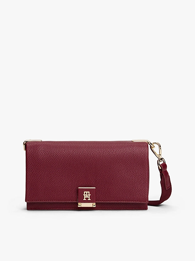 Borsa media a tracolla bordeaux o nera con monogramma TH
