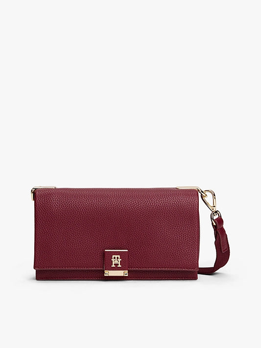 Borsa media a tracolla bordeaux o nera con monogramma TH