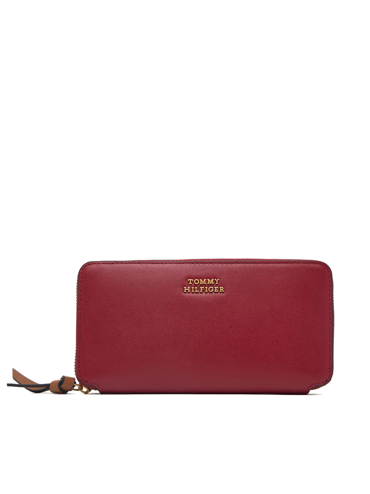 Portafogli Grande in Pelle con Zip - Bordeaux, Nero