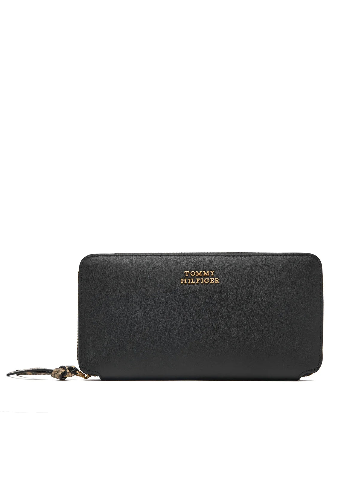 Portafogli Grande in Pelle con Zip - Bordeaux, Nero