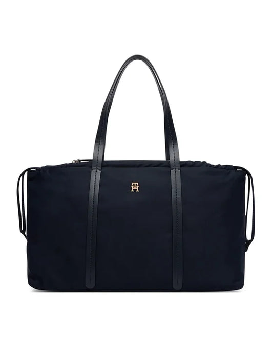 Borsa shopper in Nylon Sostenuto - Nera, Blu