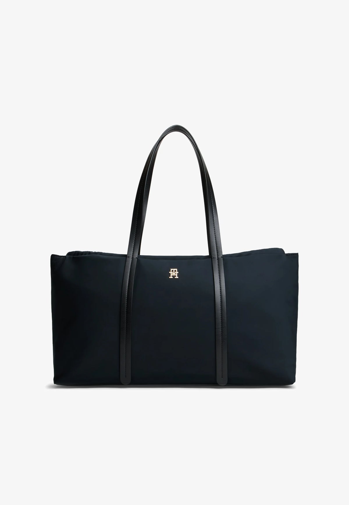 Borsa shopper in Nylon Sostenuto - Nera, Blu
