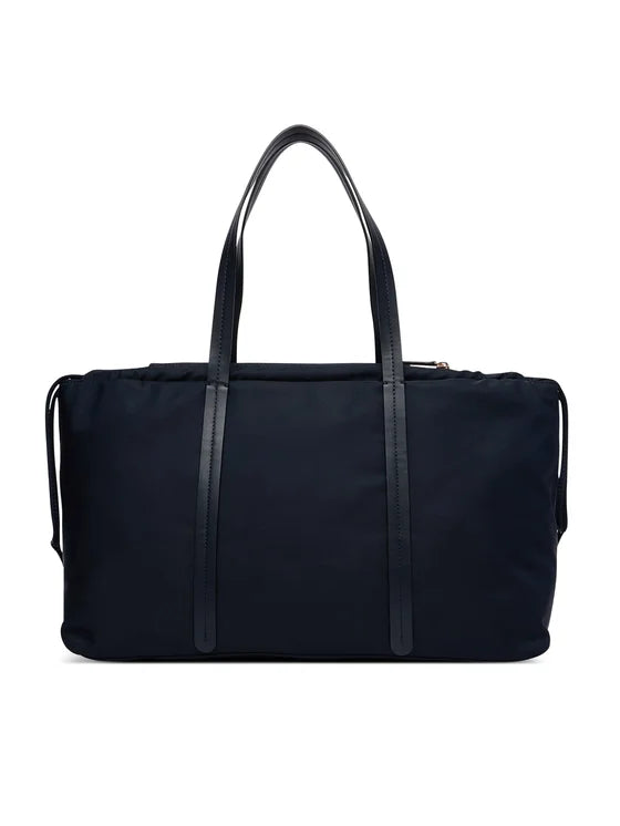 Borsa shopper in Nylon Sostenuto - Nera, Blu