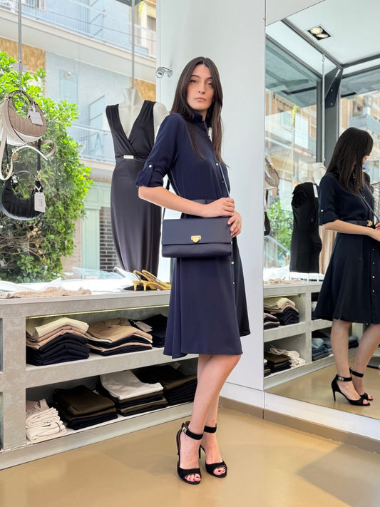 Abito chemisier in triplo georgette