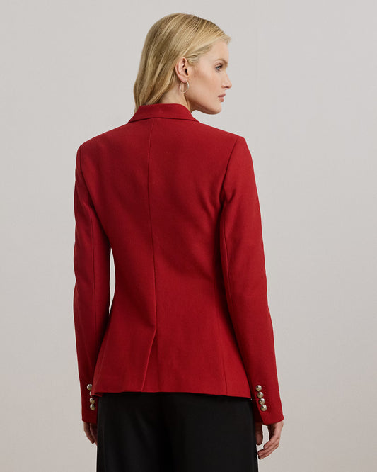 Giacca Rossa a Blazer in jacquard con ricamo logo