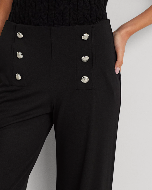 Pantaloni neri ampi in jersey stretch
