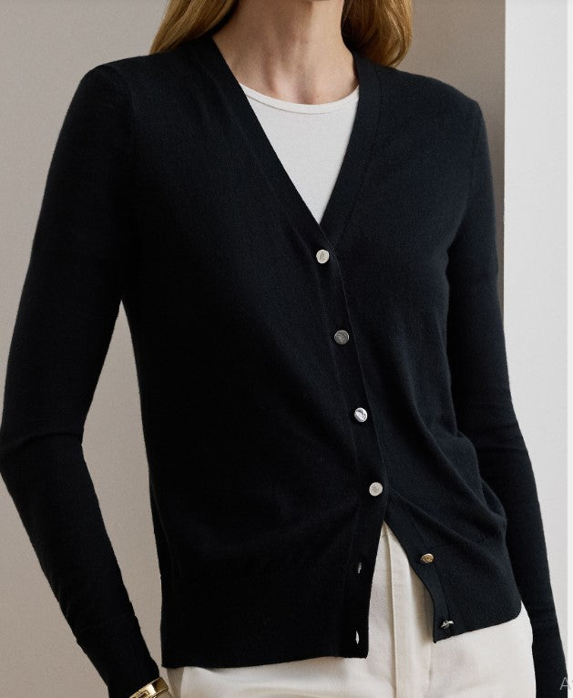 Maglia a Cardigan in Cotone e Modal dal Taglio Fit