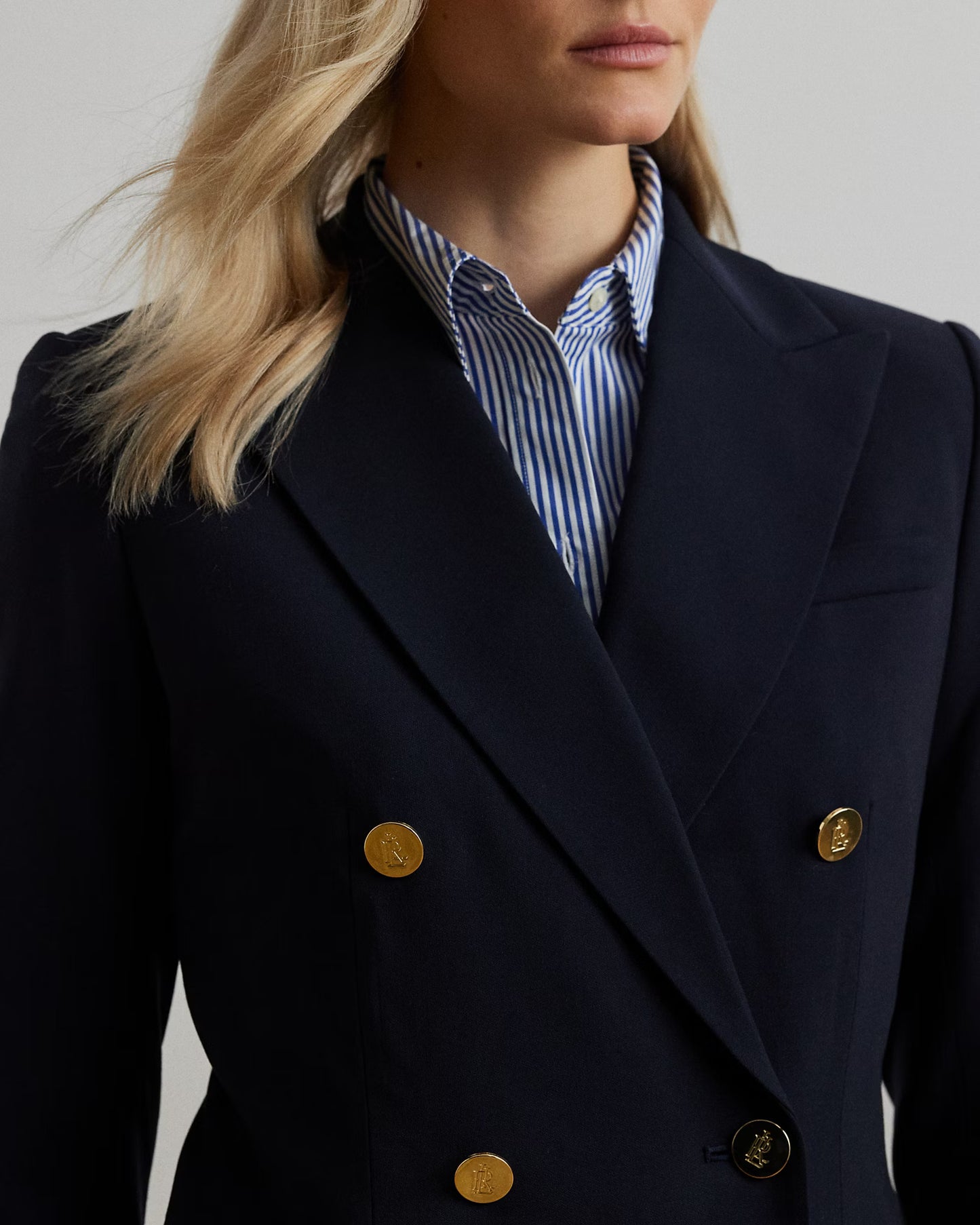 Giacca a Blazer in Crepe di Lana a Doppio Petto