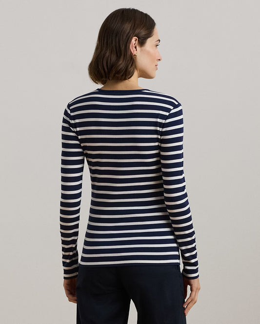 Maglietta a righe in cotone elasticizzato