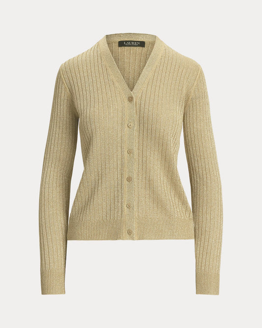 Cardigan dorato in maglia leggera – Eleganza e stile senza tempo