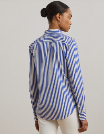 Camicia Classica a Righe Blu e Bianca