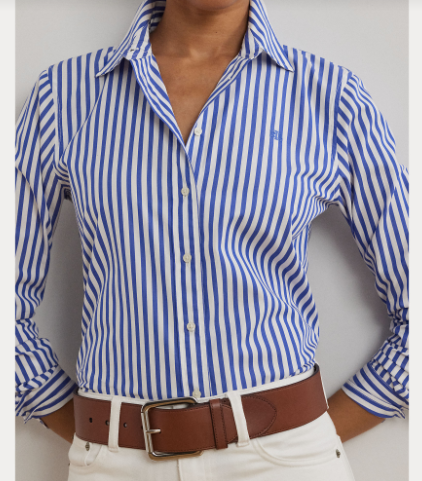 Camicia Classica a Righe Blu e Bianca