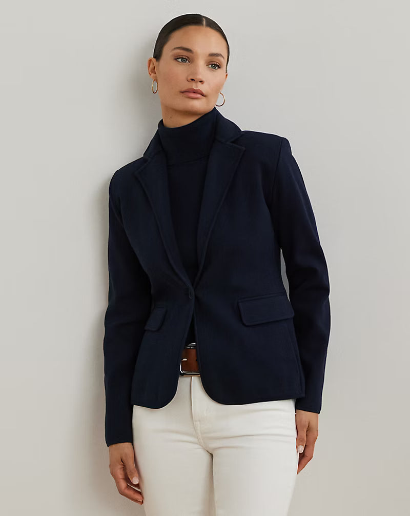 Giacca Blu in maglia in misto cotone