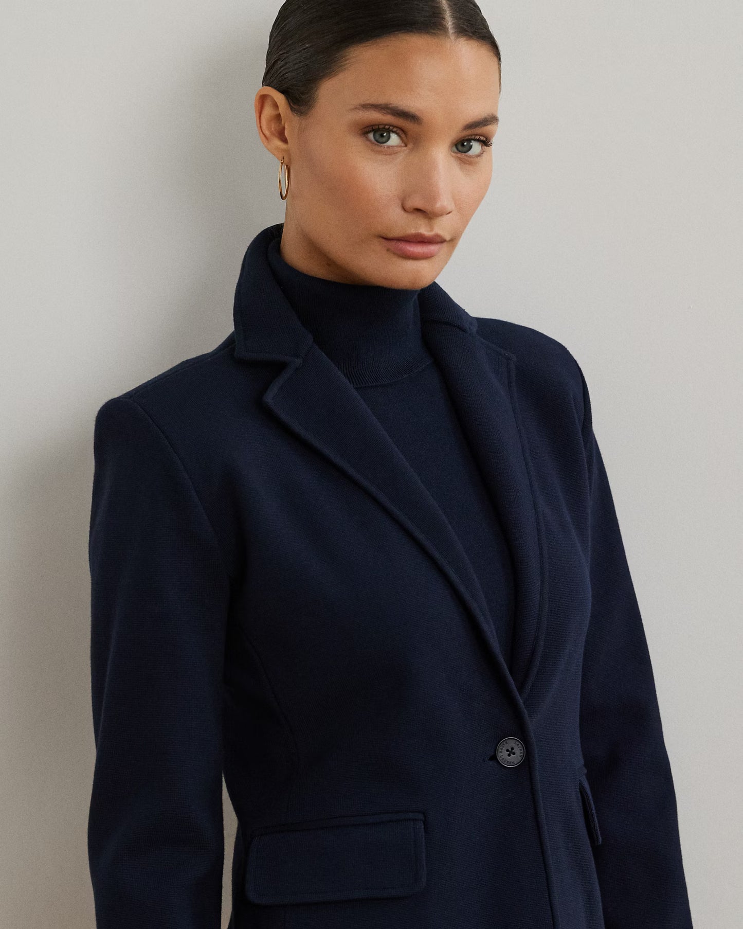 Giacca Blu in maglia in misto cotone