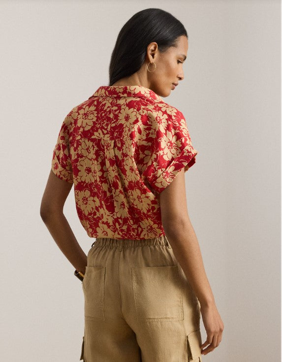 Camicia a maniche corte a fantasia floreale