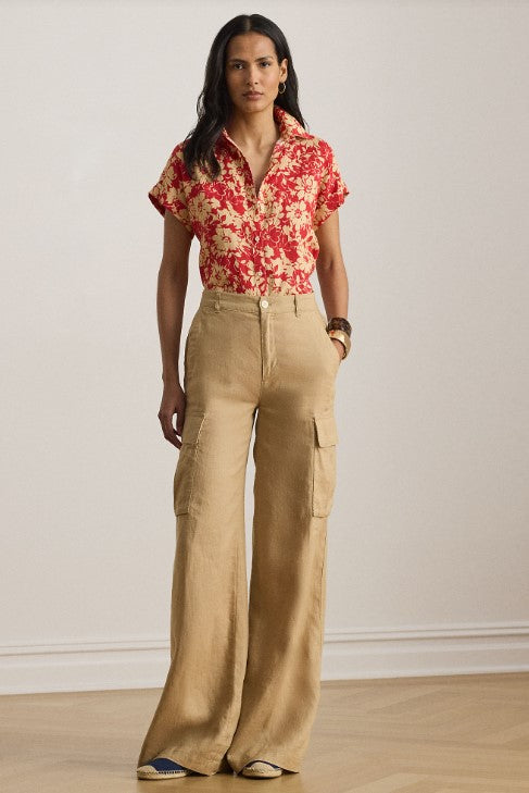 Camicia a maniche corte a fantasia floreale