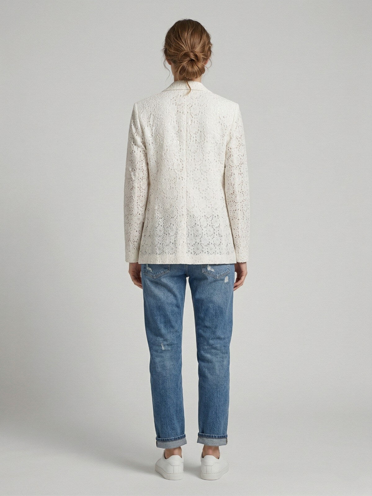 Giacca Blazer Oversize Sfoderata in Pizzo