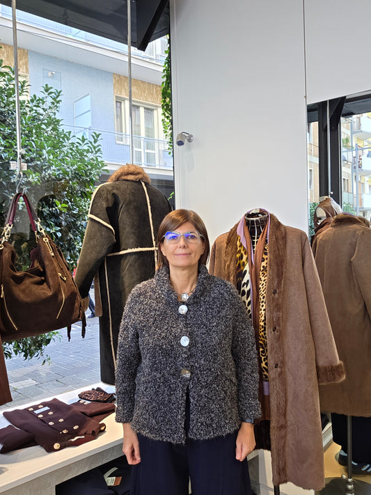 Wool and alpaca knit jacket