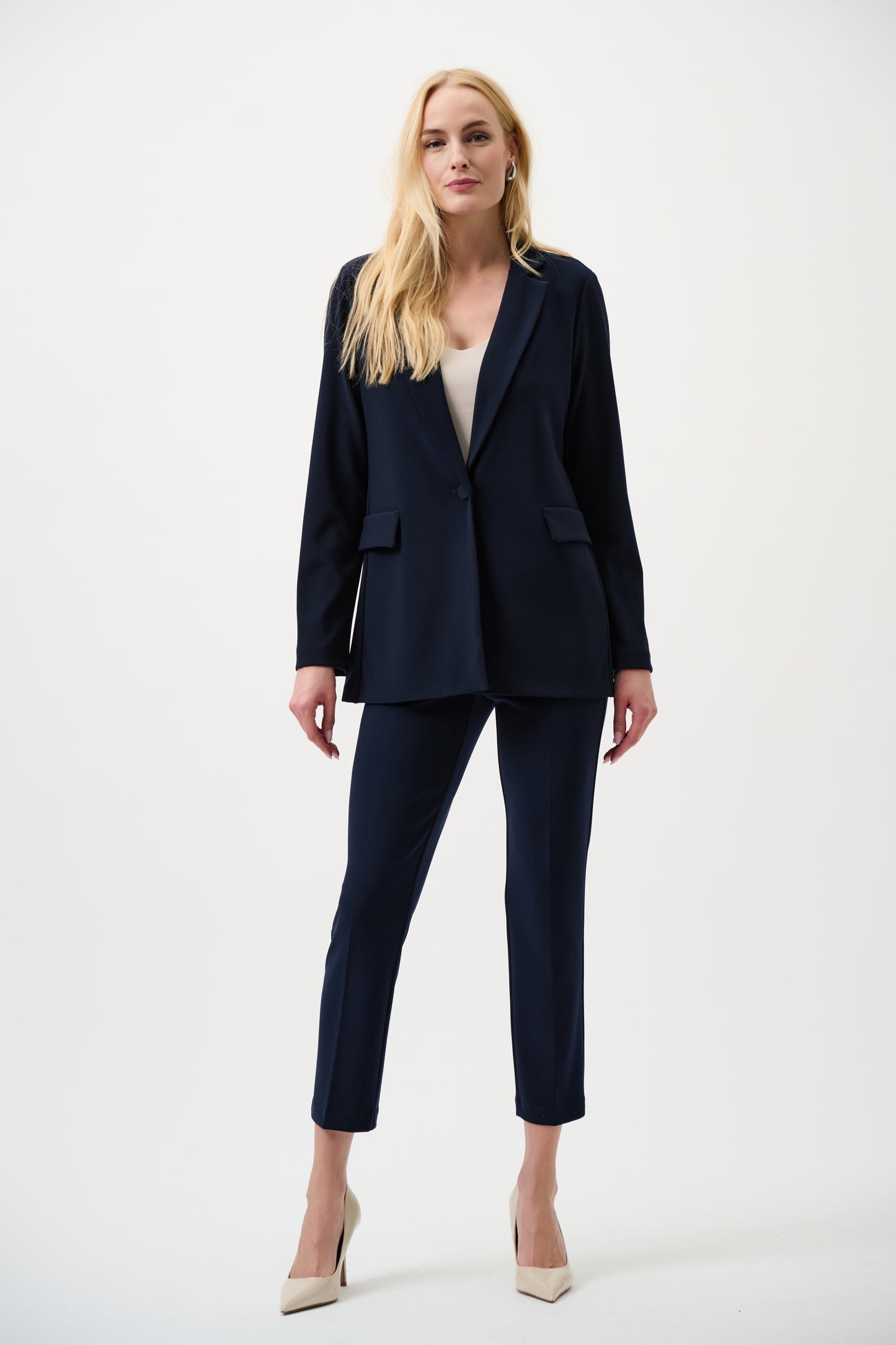 Compact Jersey Blazer Jacket - straight cut