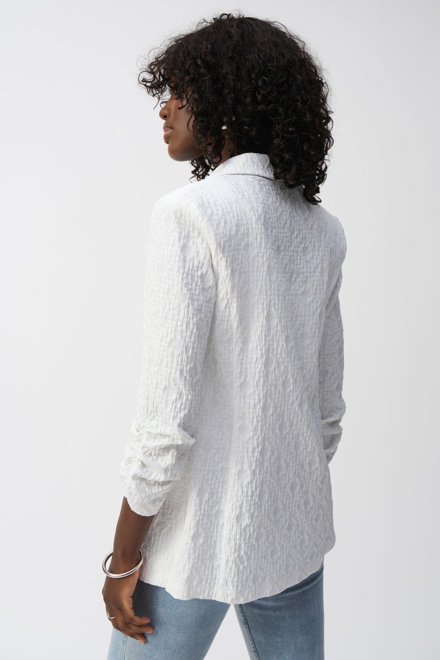 Jacquard Blazer Jacket - White