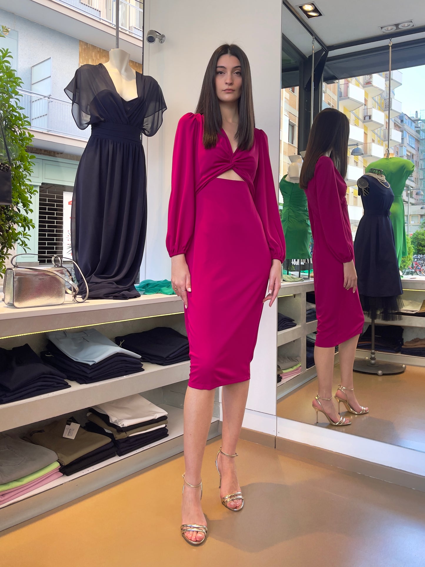 Abito in Jersey con Dettaglio Cut-Out