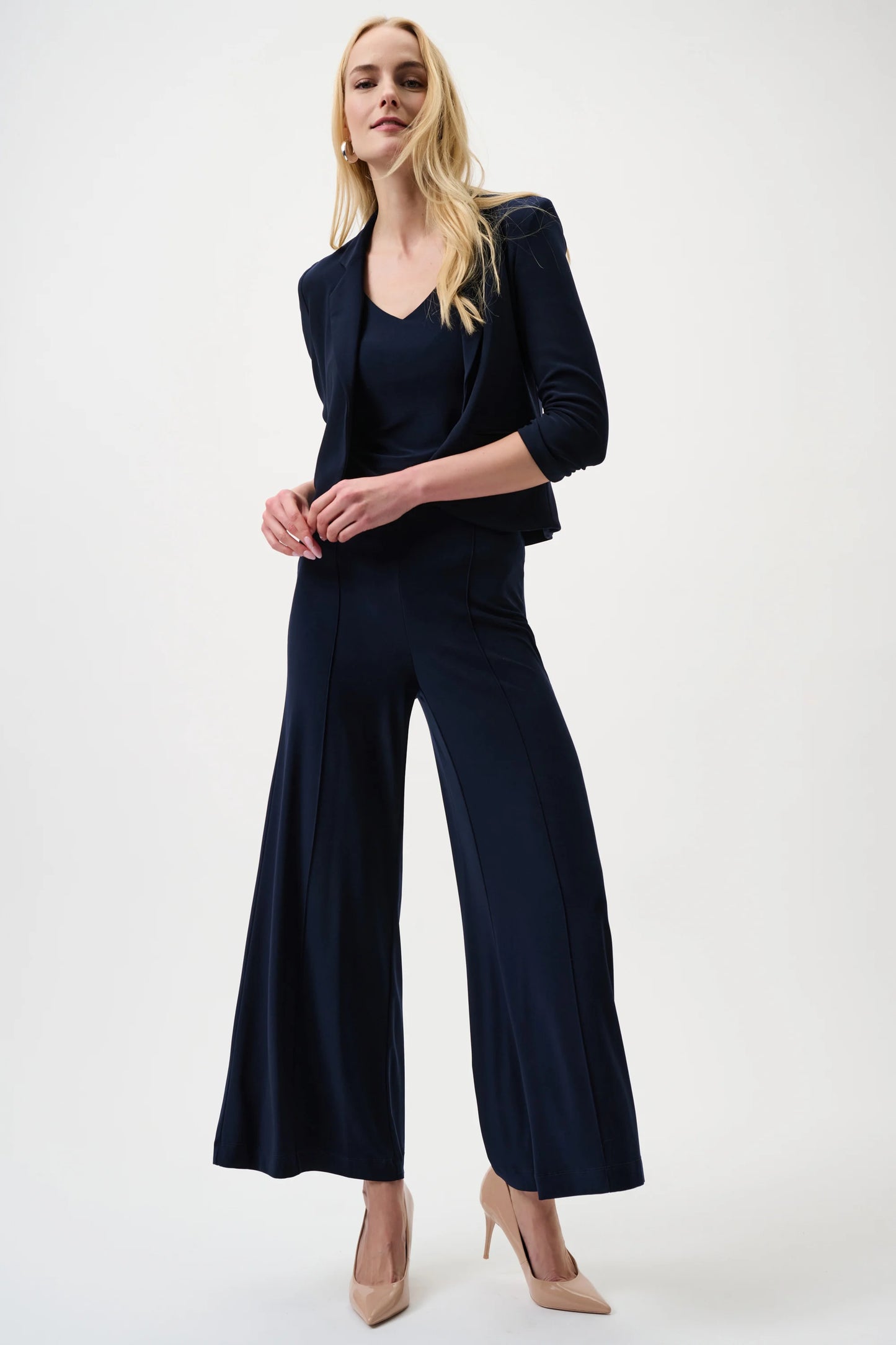 Pantaloni in Jersey a Gamba Larga - Blu o Neri