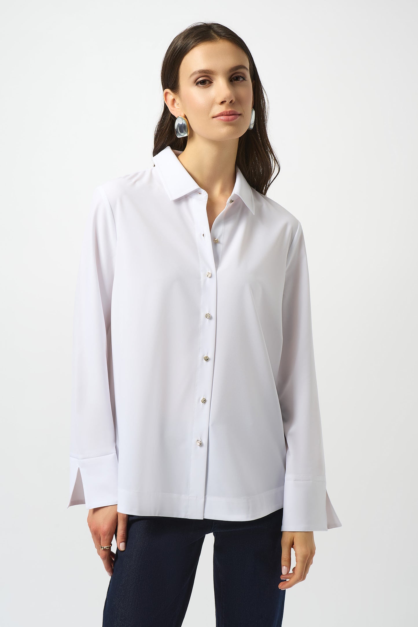 Camicia a Blusa Fluida con Zip Posteriore Dorata e Dettagli Light Gold