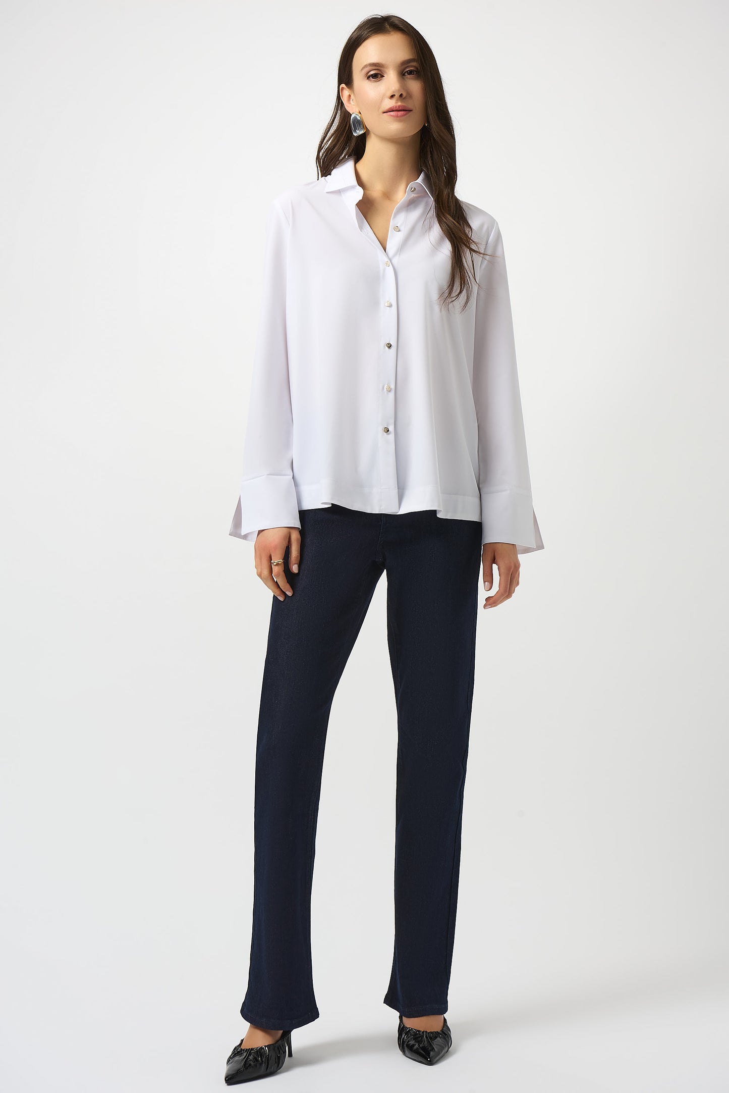 Camicia a Blusa Fluida con Zip Posteriore Dorata e Dettagli Light Gold