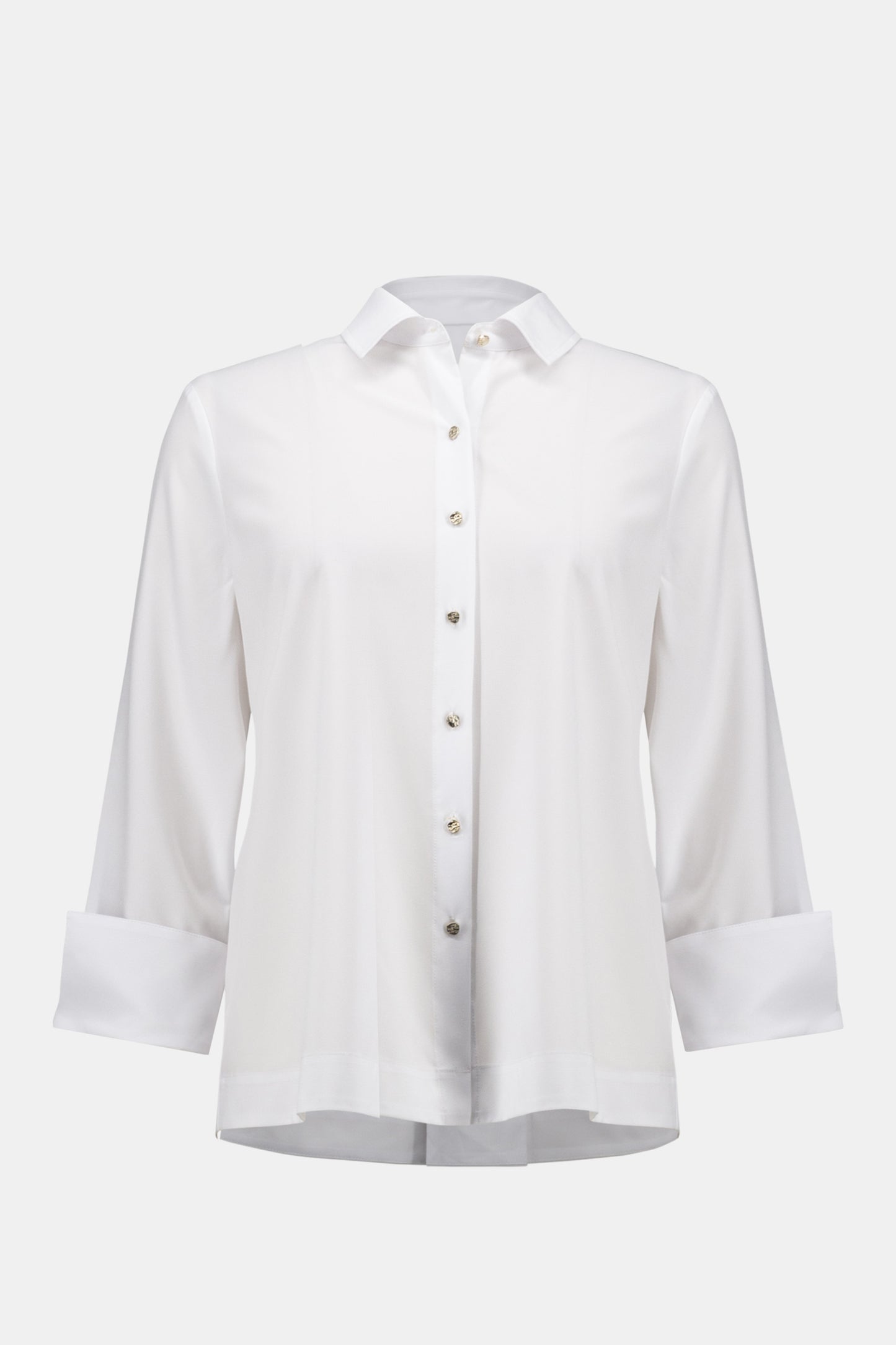 Camicia a Blusa Fluida con Zip Posteriore Dorata e Dettagli Light Gold