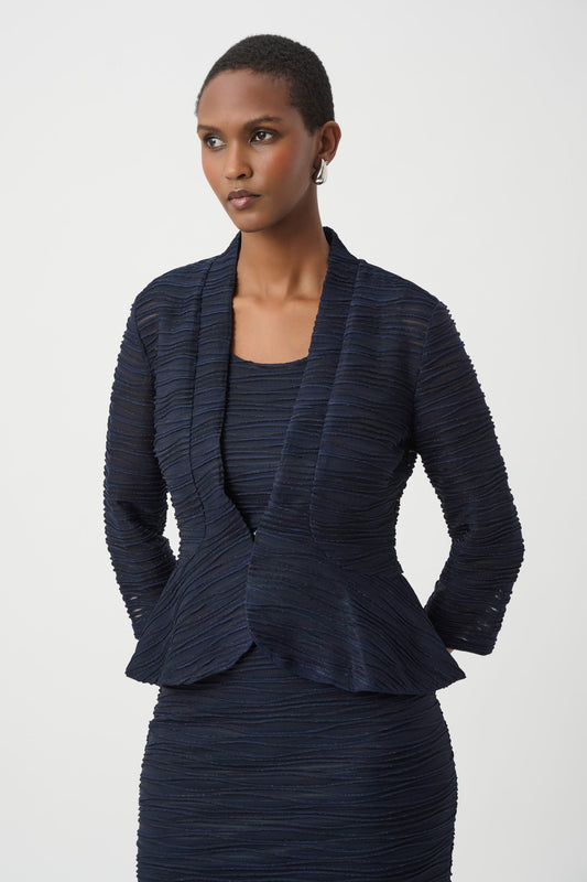 Completo Giacchina e Top in jersey con profilo in lurex - Blu