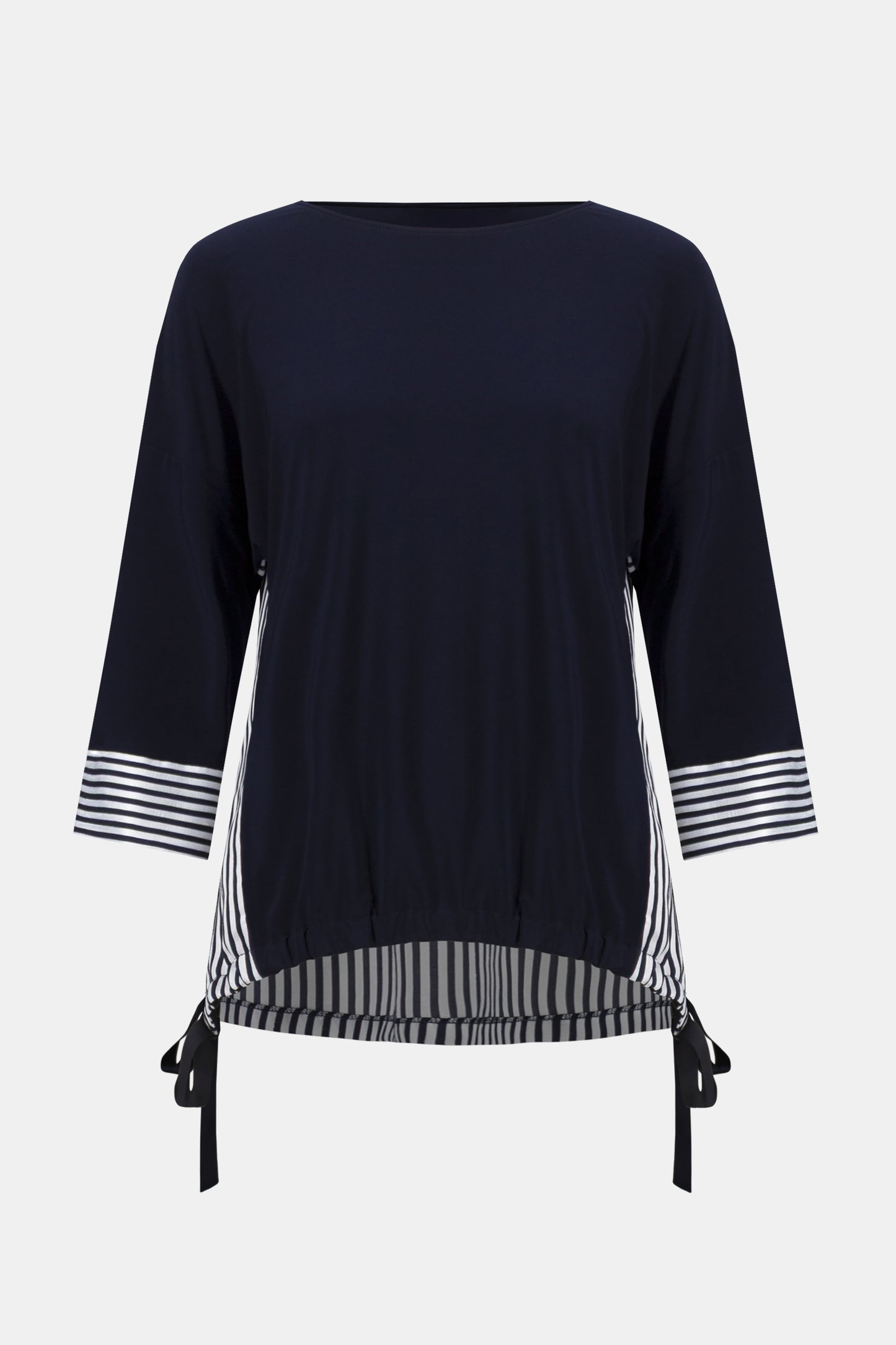 Blusa fluida a contrasto con motivo a righe
