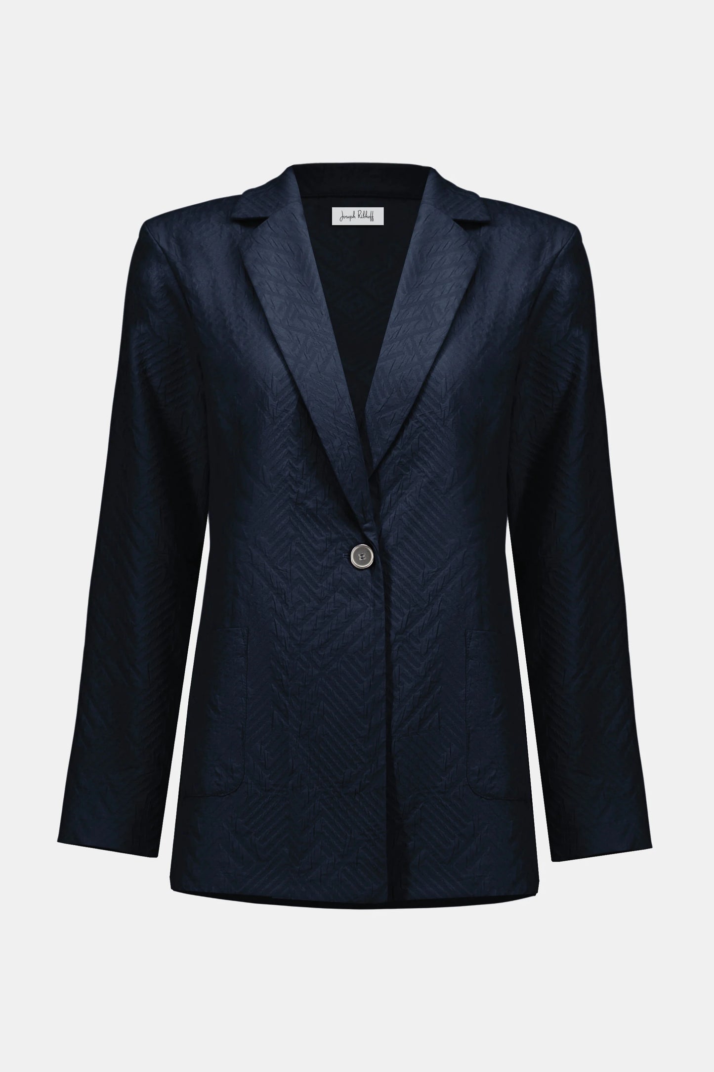 Tailleur Pantalone Blu a gamba larga con texture geometrica jacquard