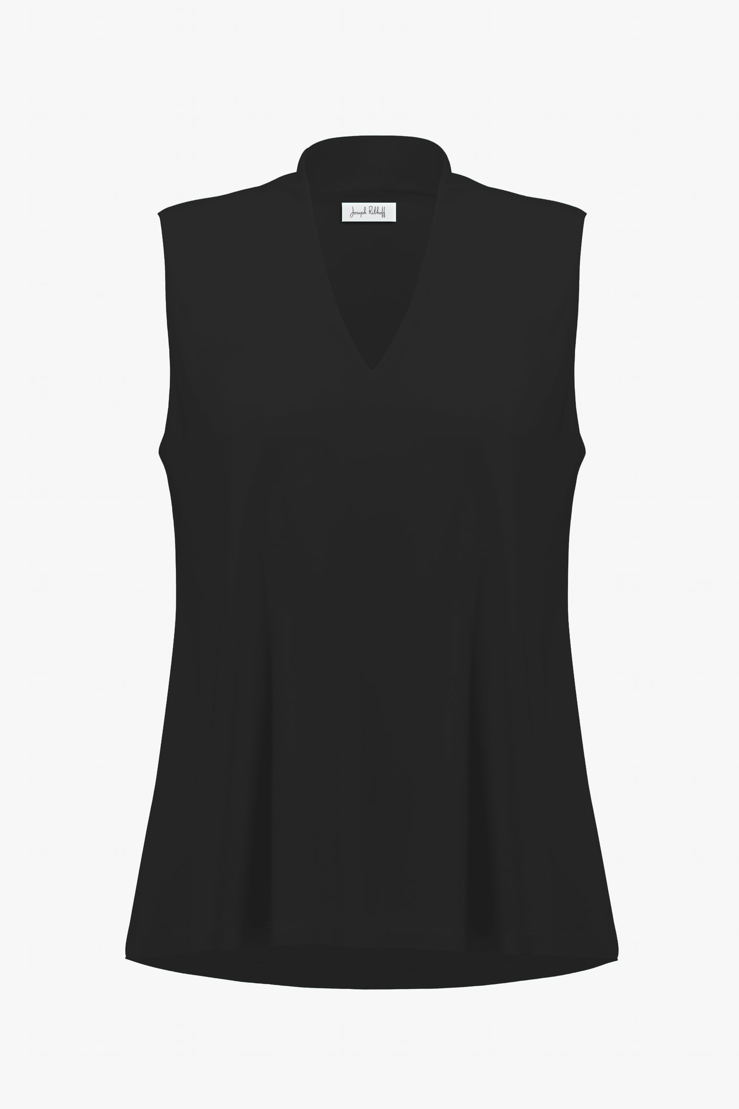 Silky-effect jersey straight top with V-neck - Beige, Blue, White, Black