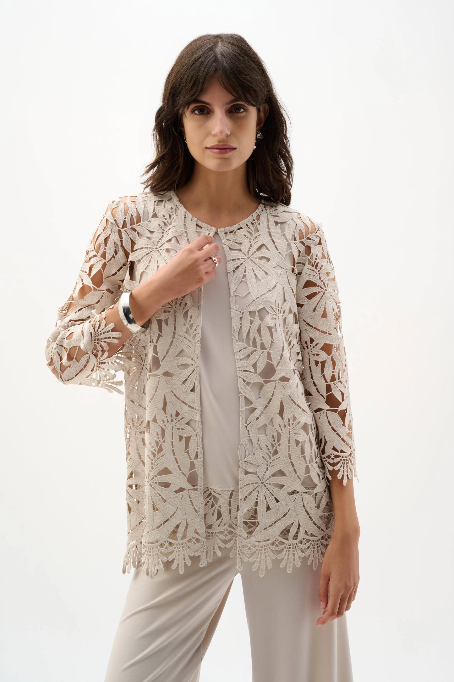 Giacca Caban in Pizzo Color Mastice