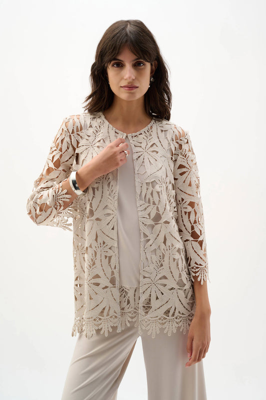 Giacca Caban in Pizzo Color Mastice
