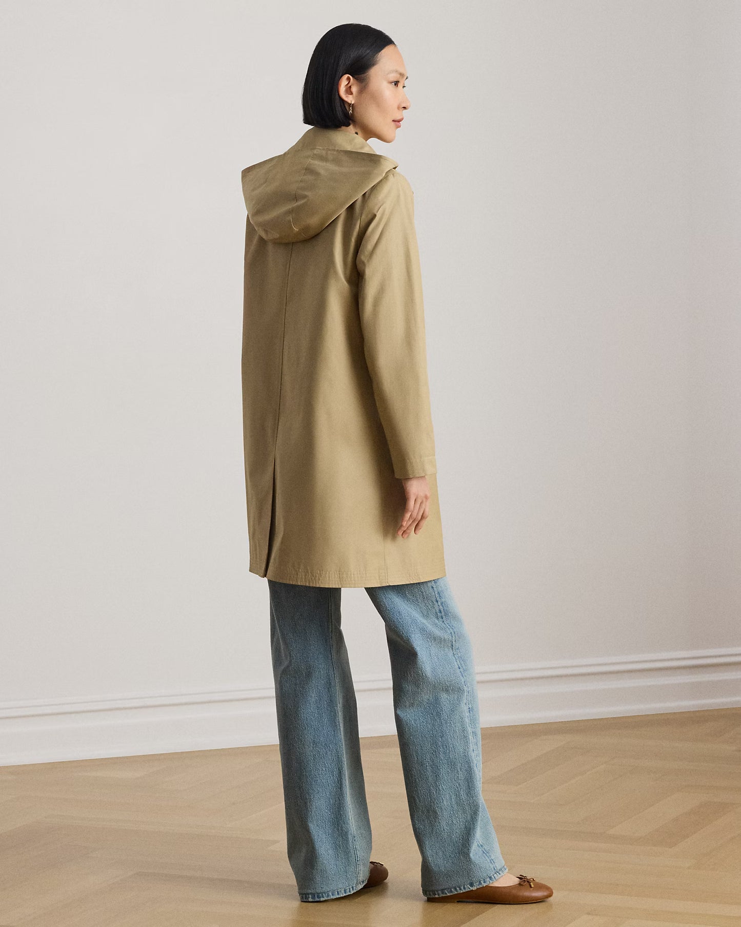 Trench Monopetto Con Cappuccio Staccabile - Beige e Blu