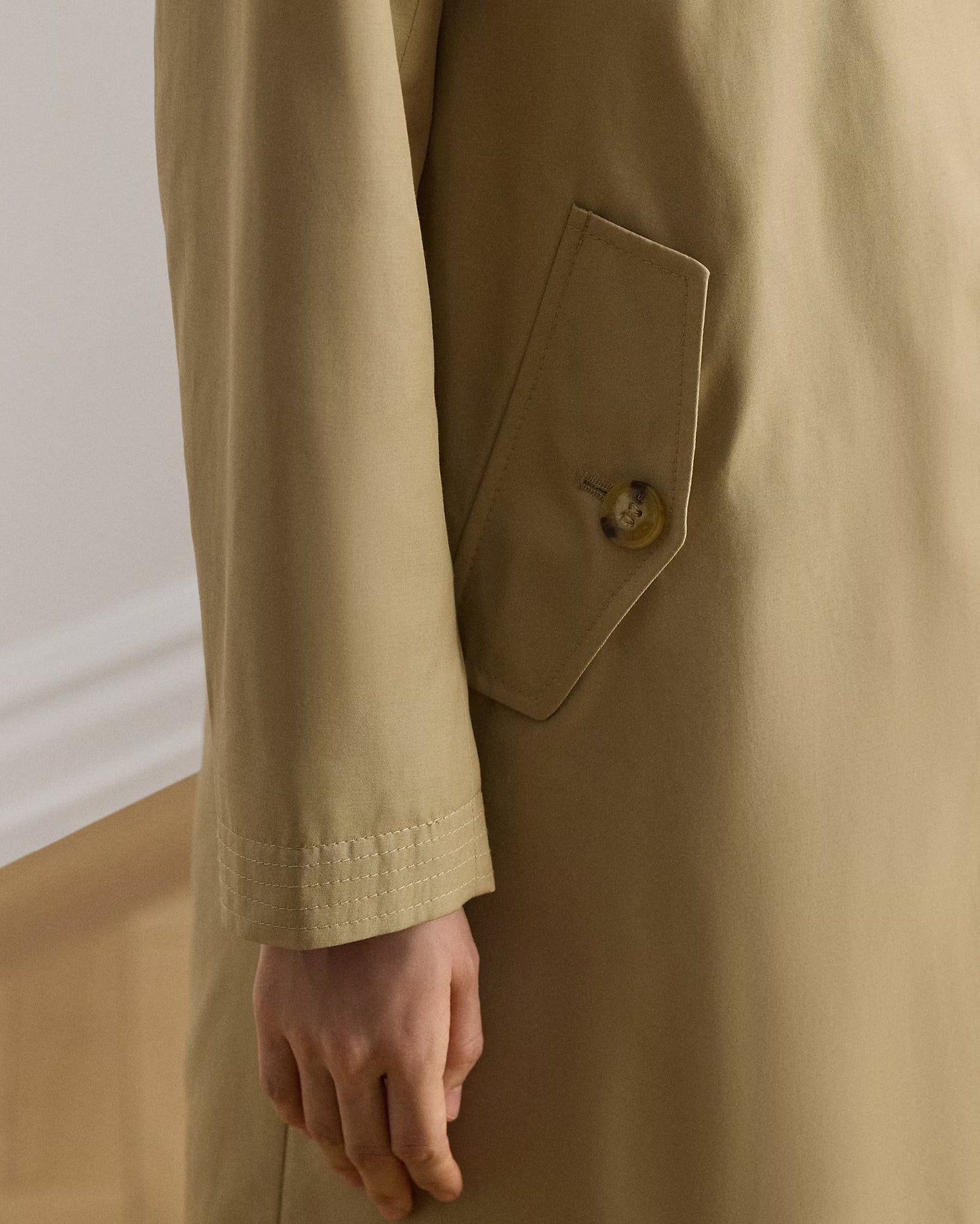 Trench Monopetto Con Cappuccio Staccabile - Beige e Blu