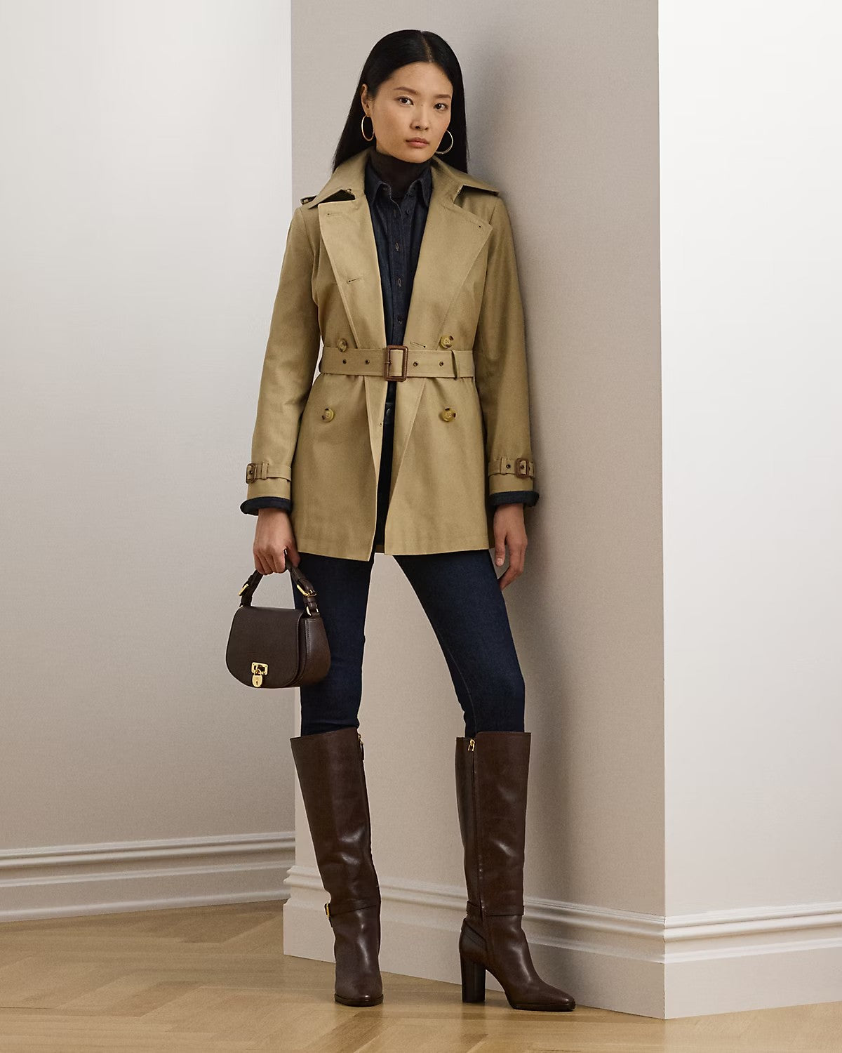 Trench beige doppio petto Lauren Ralph Lauren