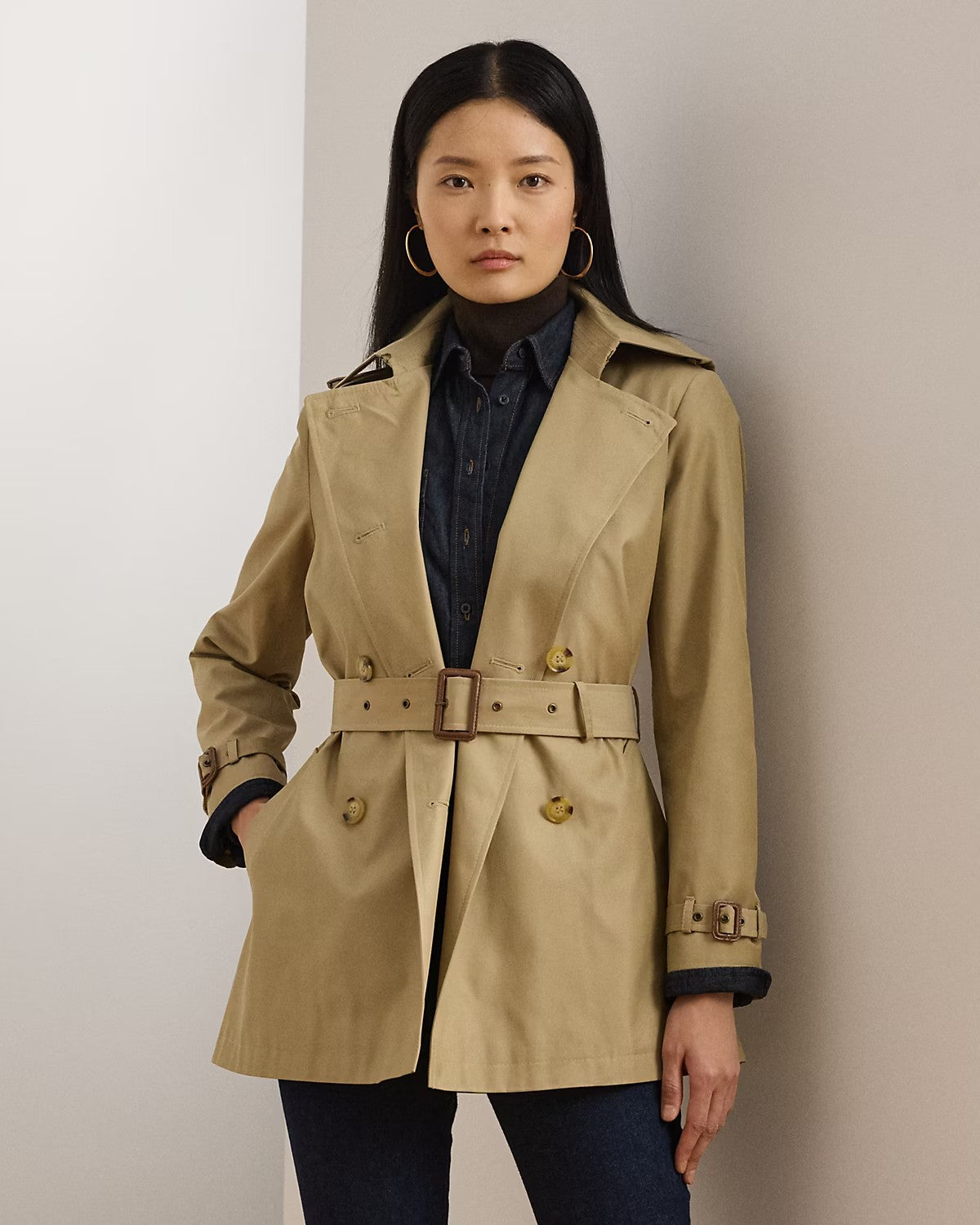 Trench beige doppio petto Lauren Ralph Lauren