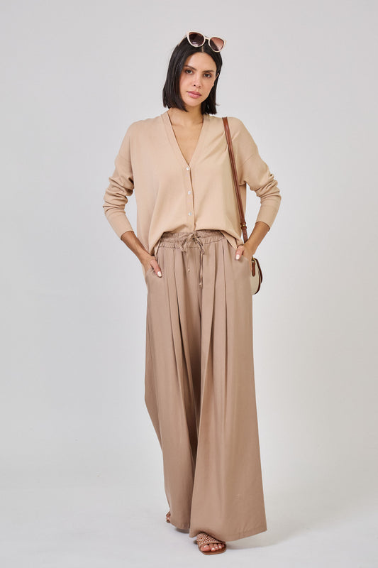 Cardigan Oversize in maglia fine senza cuciture - Cammello o Blu