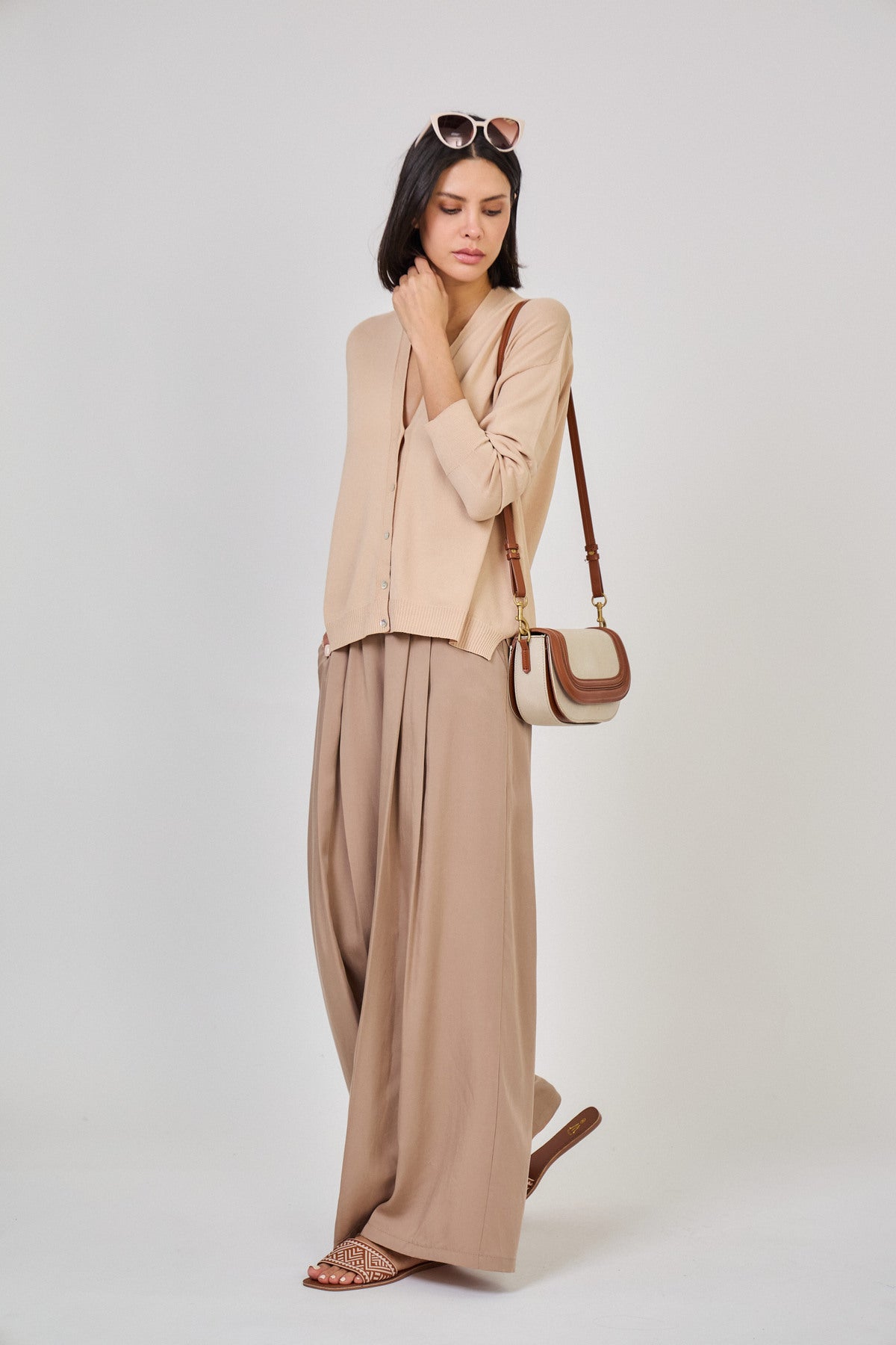 Cardigan Oversize in maglia fine senza cuciture - Cammello o Blu