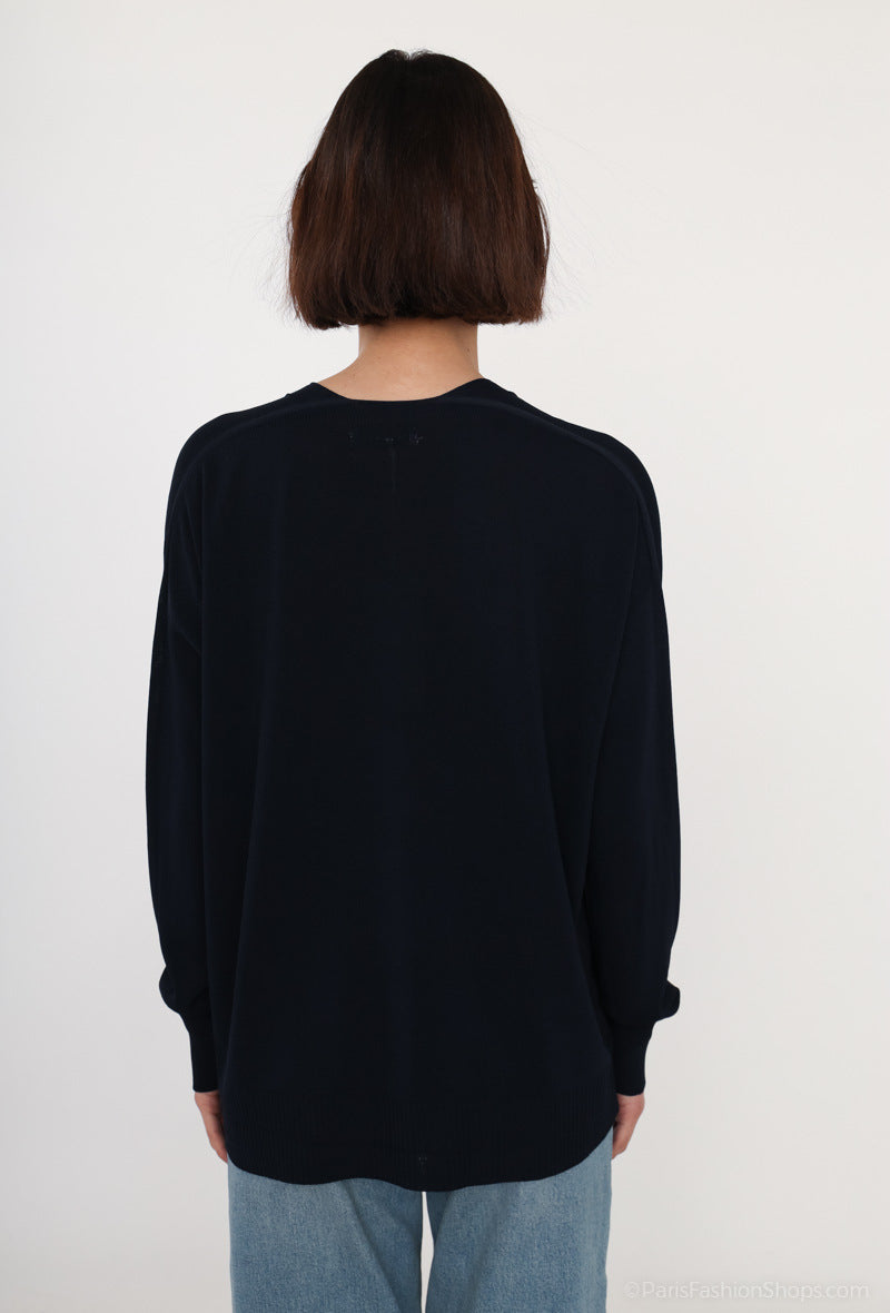 Cardigan Oversize in maglia fine senza cuciture - Cammello o Blu