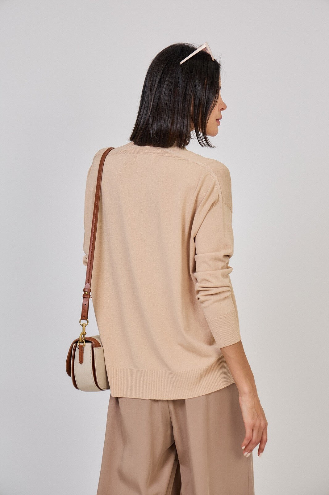 Cardigan Oversize in maglia fine senza cuciture - Cammello o Blu